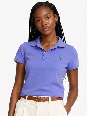 Polo Ralph Lauren Women’s Purple Polo Shirt Classic Fit Size M Green Pony Logo